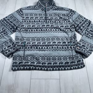 Chubbies Men’s XL The Bear Hug Quarter Zip Fleece Pullover Blue Grey Christmas